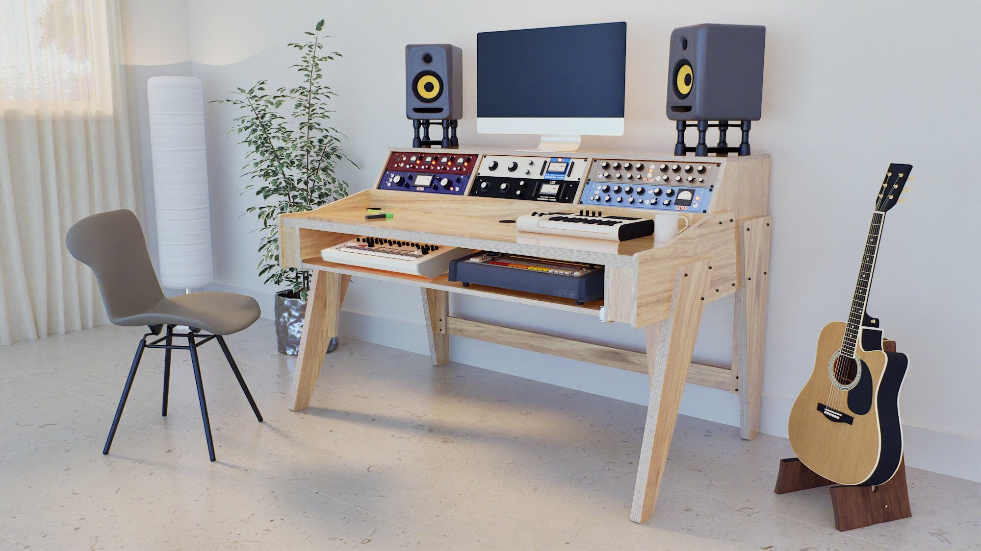 Europa 3B - Studio Desk for Home Music Production – Fusion Studio