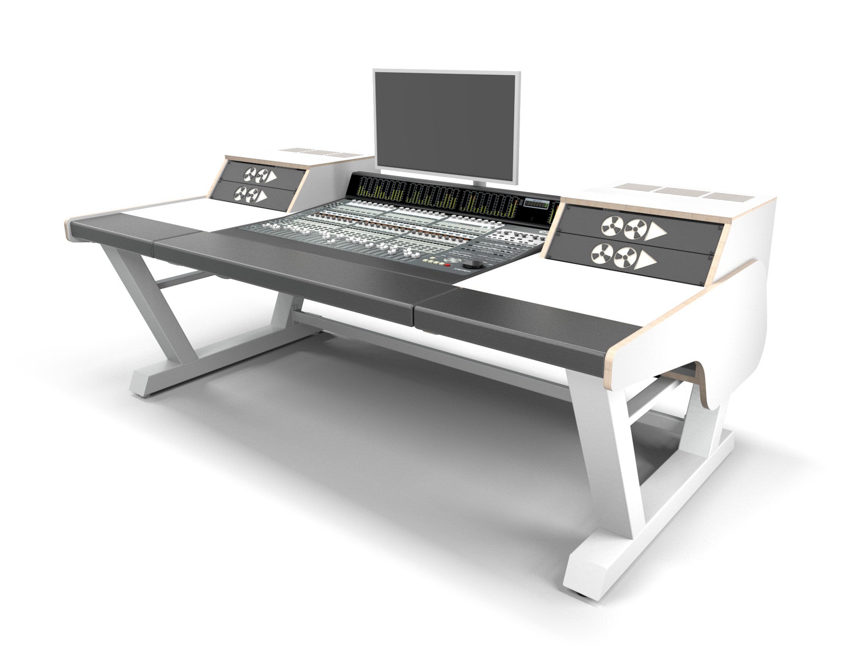 White desk studio top