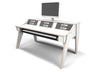 Flow White Studio Desk with Keyboard Tray